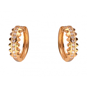 Золоті сережки з цирконієм куб. (01-200230608) фотографія