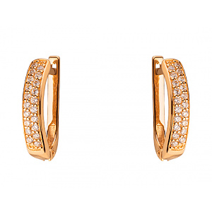 Золотые серьги с цирконием куб. (01-200343608) фотография