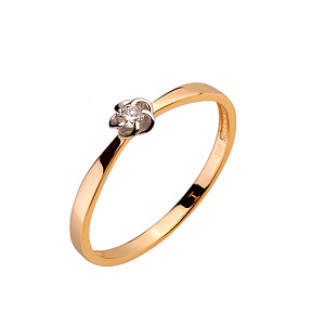 Золотое кольцо с бриллиантом (01-200365408) фотография