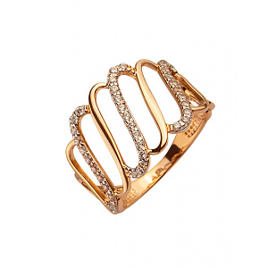 Золота каблучка з цирконієм куб. (01-200376108) фотографія