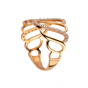 Золота каблучка з цирконієм куб. (01-200376108) фотографія