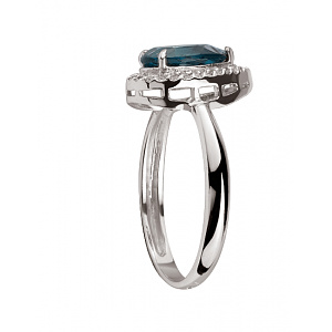 Золотое кольцо с топазом  и  цирконием куб. (01-200447808) фотография