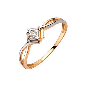 Золотое кольцо с бриллиантом (01-200449108) фотография