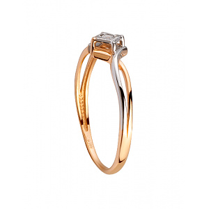 Золотое кольцо с бриллиантом (01-200449108) фотография