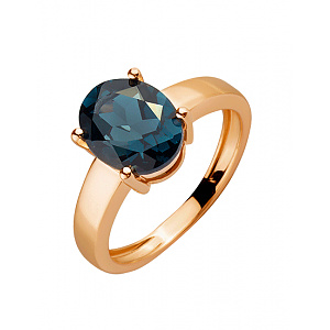 Золотое кольцо с цирконием куб. (01-200487508) фотография