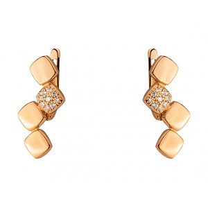 Золоті сережки з цирконієм куб. (01-200552708) фотографія