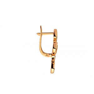 Золоті сережки з цирконієм куб. (01-200552708) фотографія