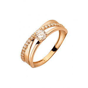 Золота каблучка з цирконієм куб. (01-200559608) фотографія