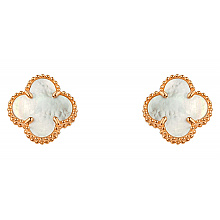 Золотые серьги с цирконием куб. (01-200600008)