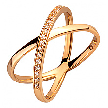 Золота каблучка з фіанітом (цирконієм куб.) (01-200633408)