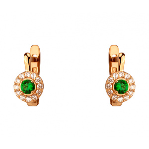 Золоті сережки з фіанітом (цирконієм куб.) (01-200755408) фотографія