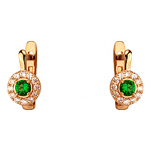 Золоті сережки з фіанітом (цирконієм куб.) (01-200755408)