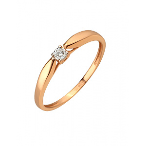 Золота каблучка з діамантом (01-200769708) фотографія