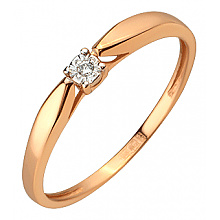 Золота каблучка з діамантом (01-200769708)