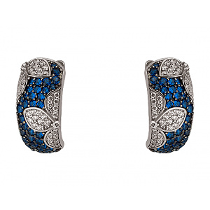 Золотые серьги с фианитом (цирконием куб.) (01-200838308) фотография