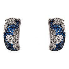 Золотые серьги с фианитом (цирконием куб.) (01-200838308)