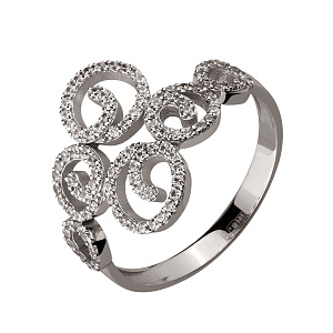 Золота каблучка з фіанітами (2б_к-207) фотографія