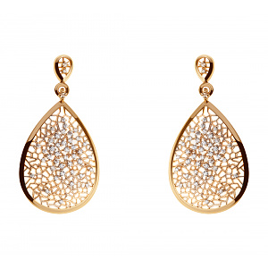 Золотые серьги с фианитами (1б_с-218) фотография