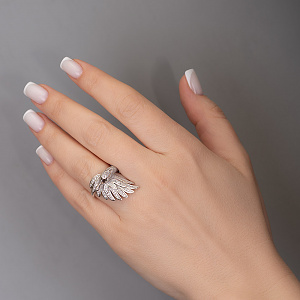 Золотое кольцо с фианитами  и  циркониями (2б_к-318) фотография