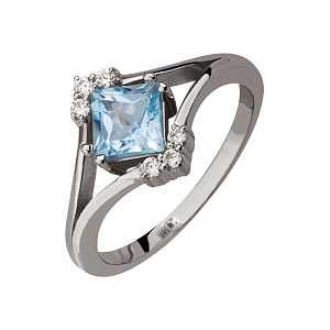 Золота каблучка з топазом  та  фіанітами (2б_к-116) картинка Золота каблучка з топазом  та  фіанітами (2б_к-116) фотографія