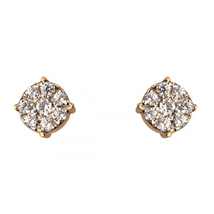 Золоті сережки з цирконієм куб. (01-18960309) фотографія