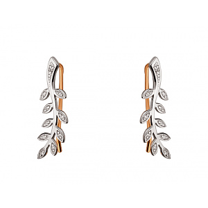 Золоті сережки з цирконієм куб. (01-19053909) фотографія