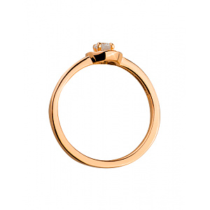 Золота каблучка з цирконієм куб. (01-19125509) фотографія