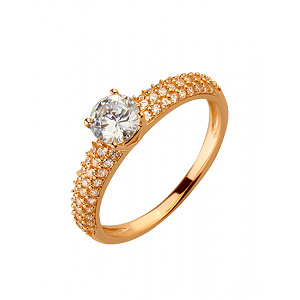 Золота каблучка з цирконієм куб. (01-19177309) фотографія