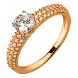 Золота каблучка з цирконієм куб. 01-19177309 фотографія 1