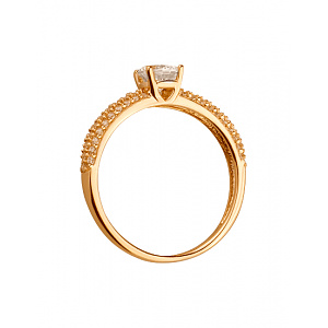 Золота каблучка з цирконієм куб. (01-19177309) фотографія