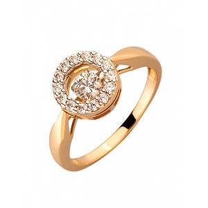 Золотое кольцо с цирконием куб. (01-200111909) фотография