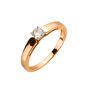 Золотое кольцо с цирконием куб. (01-200331609) фотография