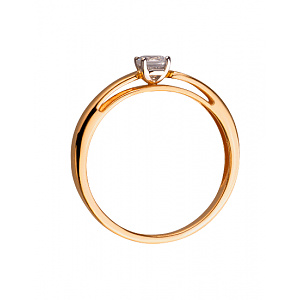 Золотое кольцо с цирконием куб. (01-200331609) фотография