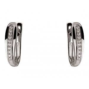 Золоті сережки з цирконієм куб. (01-200358709) фотографія