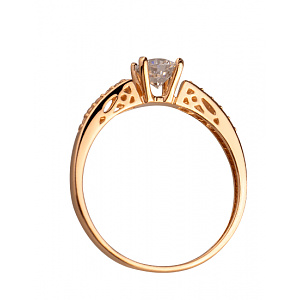 Золота каблучка з цирконієм куб. (01-200358809) фотографія