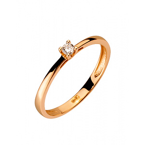 Золотое кольцо с бриллиантом (01-200452909) фотография