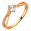 Золота каблучка з цирконієм куб. 01-200530809 фотографія 1