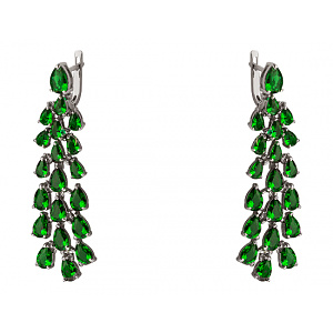 Золоті сережки з цирконієм куб. (01-200559609) фотографія