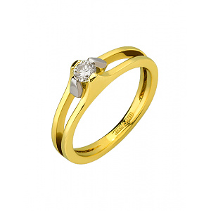 Золота каблучка з діамантом (01-200576009) фотографія