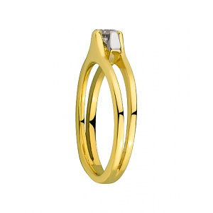 Золота каблучка з діамантом (01-200576009) фотографія