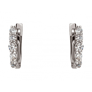 Золотые серьги с цирконием куб. (01-200600009) фотография