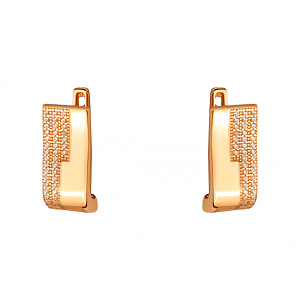 Золоті сережки з фіанітом (цирконієм куб.) (01-200606509) фотографія