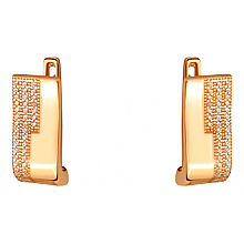 Золоті сережки з фіанітом (цирконієм куб.) (01-200606509)