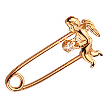 Золотая булавка с цирконием куб. (01-200616909)