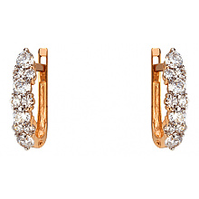 Золотые серьги с фианитом (цирконием куб.) (01-200783609)