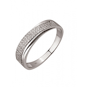 Золота каблучка з діамантами (01-200785609) фотографія