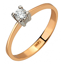 Золотое кольцо с бриллиантом (01-200838309)