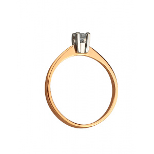 Золота каблучка з діамантом (01-200838309) фотографія
