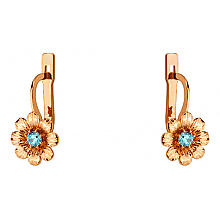 Золотые серьги с фианитом (цирконием куб.) (01-200838409)