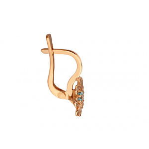 Золотые серьги с фианитом (цирконием куб.) (01-200838409) фотография